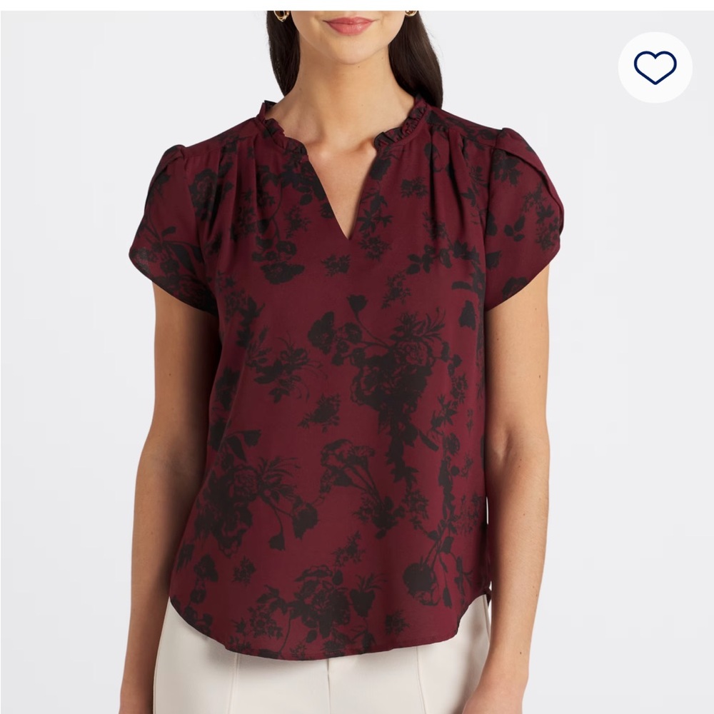 41 Hawthorn Burgundy Floral Blouse
